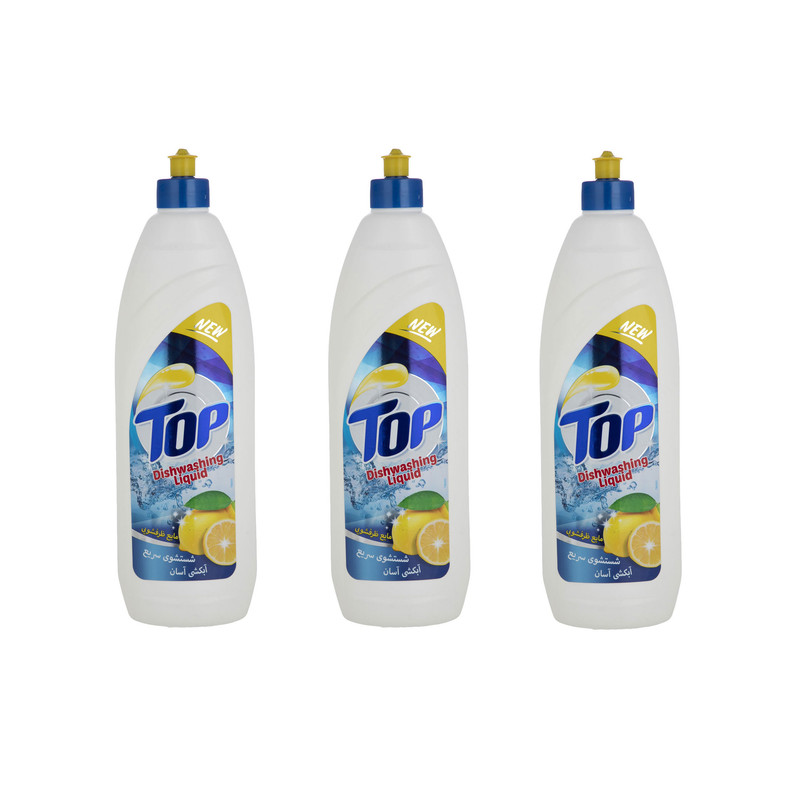 مایع ظرفشویی تاپ مدل Lemon حجم 1000 گرم بسته 3 عددی