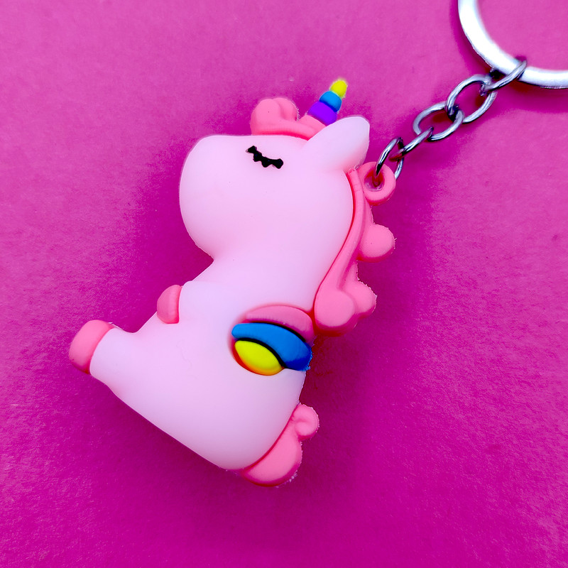 جاکلیدی دخترانه مدل سیلیکونی طرح یونیکورن تک شاخ کد 006