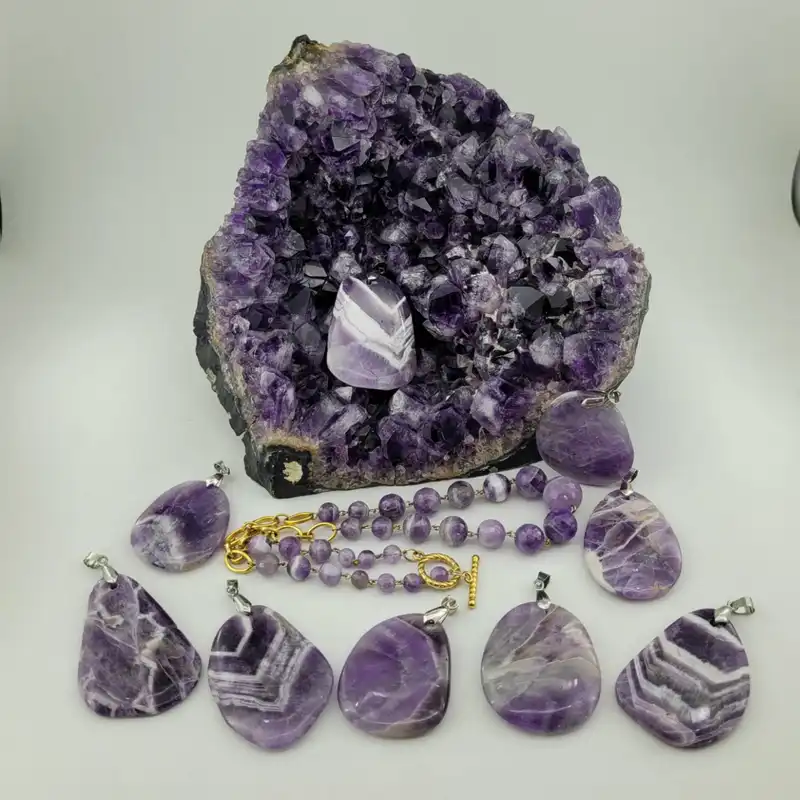 نیم ست زنانه مدل سنگ آمیتیست کد 14