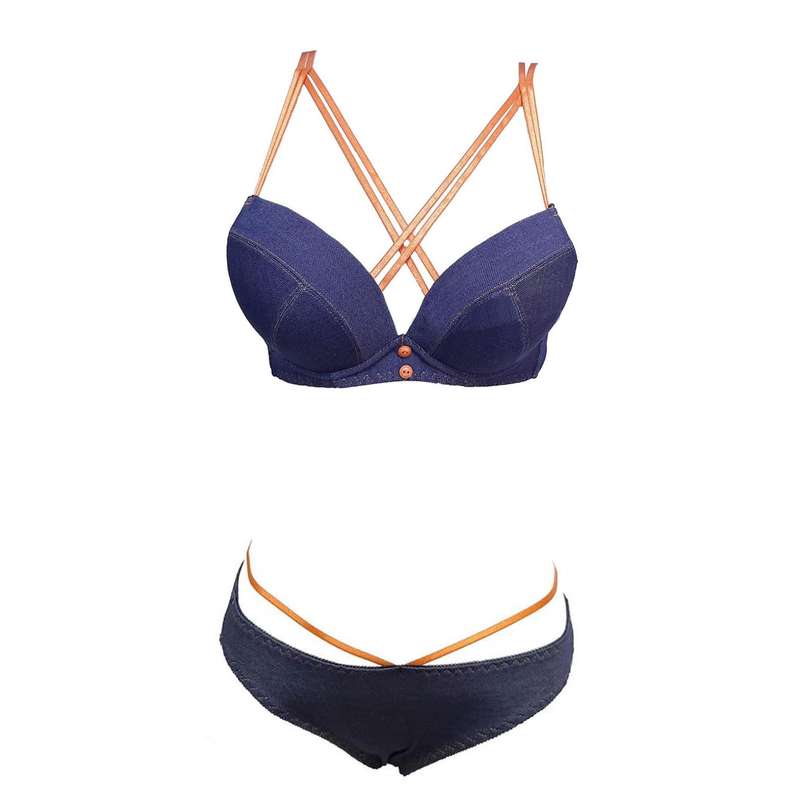 ست شورت و سوتین زنانه مدل جین هارنس دار