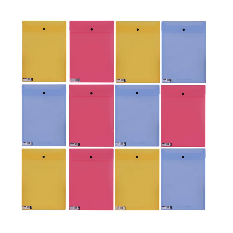 پوشه دکمه دار پاپکو مدل 117 بسته 12 عددی