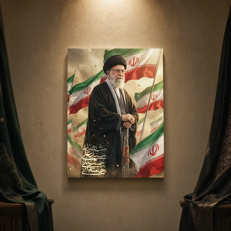 تابلو شاسی مدل مذهبی طرح رهبر شهید امام خامنه‌ای کد 260SM