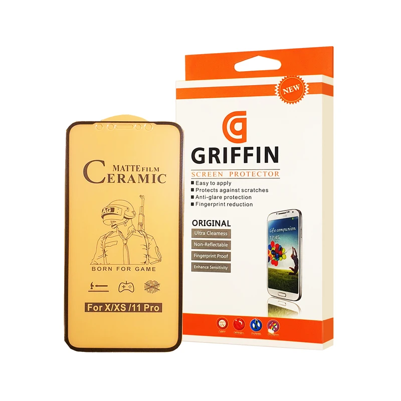 محافظ صفحه نمایش سرامیکی مات گریفین مدل FLCRM GN to مناسب برای گوشی موبایل اپل iPhone X