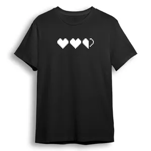 تی شرت آستین کوتاه زنانه مدل قلب کد M45 رنگ مشکی
