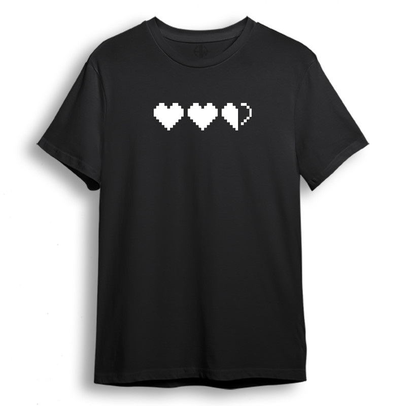 تی شرت آستین کوتاه زنانه مدل قلب کد M45 رنگ مشکی