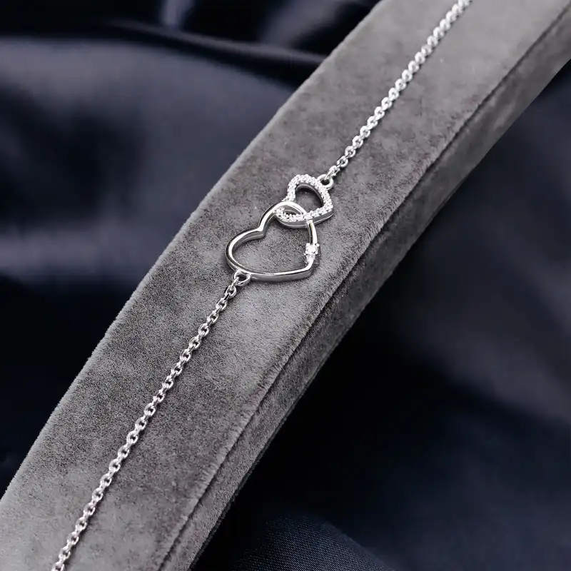 دستبند نقره زنانه جی تی ای مدل قلب