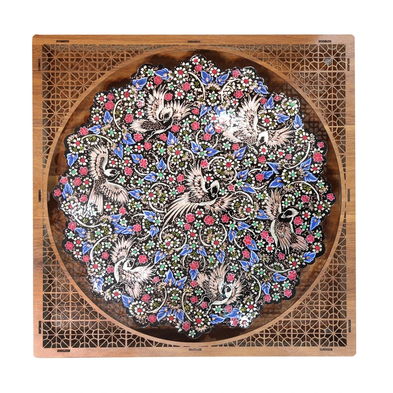 تابلو مسی صنایع دستی فاخر مدل الماس تراش نقره کوب و پرداز طرح 7 پرنده HQ36d35-5f5