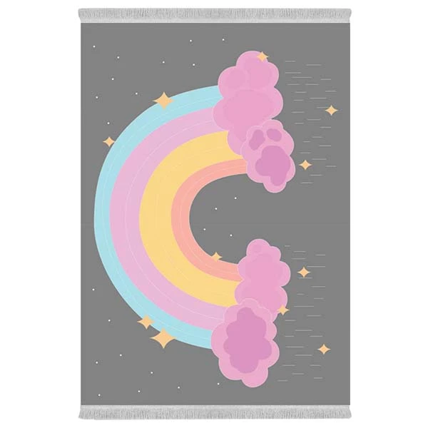 فرش پارچه‌ای دفه مدل فرشینه هازان مخمل طرح فانتزی کد 3098