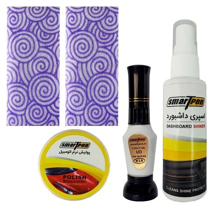 قلم خشگیر بدنه خودرو سفید اسمارت پن مدل UD مجموعه 5 عددی