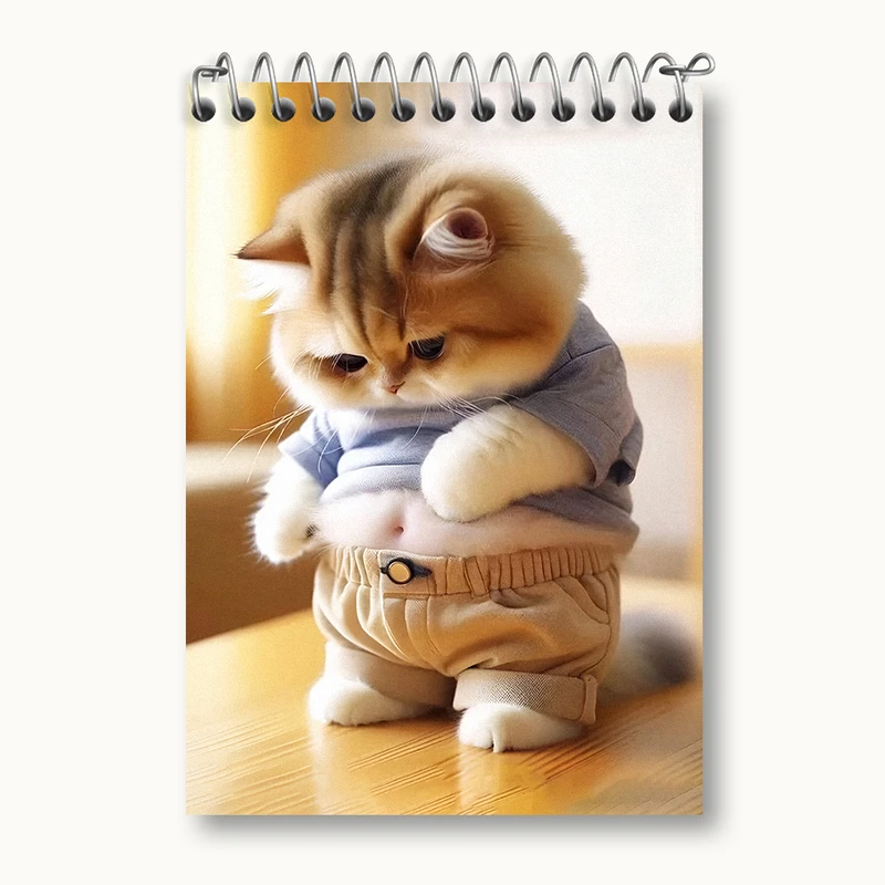 دفتر یادداشت 50 برگ خندالو طرح گربه کیوت کد N4835