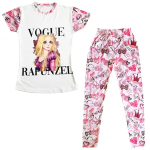 ست تی شرت و شلوار دخترانه مدل راپونزل کد G345