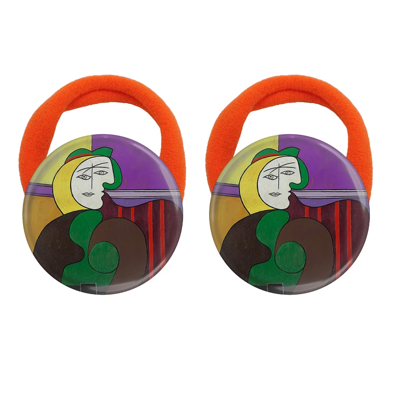 کش مو زنانه مدل نقاشی صندلی راحتی از پیکاسو کد S15143 بسته دو عددی