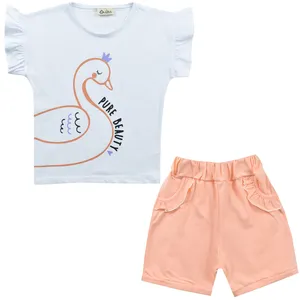 ست تی شرت و شلوارک دخترانه نیروان مدل 2171 -1