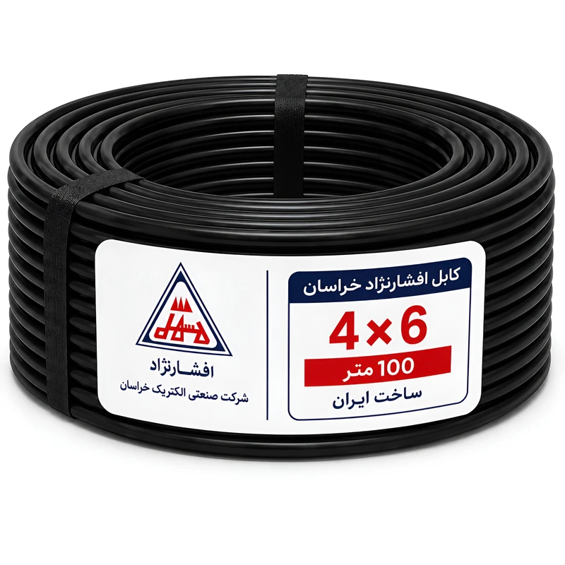 کابل برق افشان 4 در 6 افشار نژاد خراسان مدل مس
