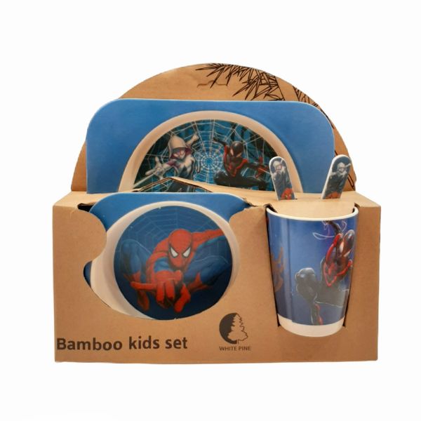 ظرف غذای 5 تکه کودک بامبو کیدز طرح مرد عنکبوتی
