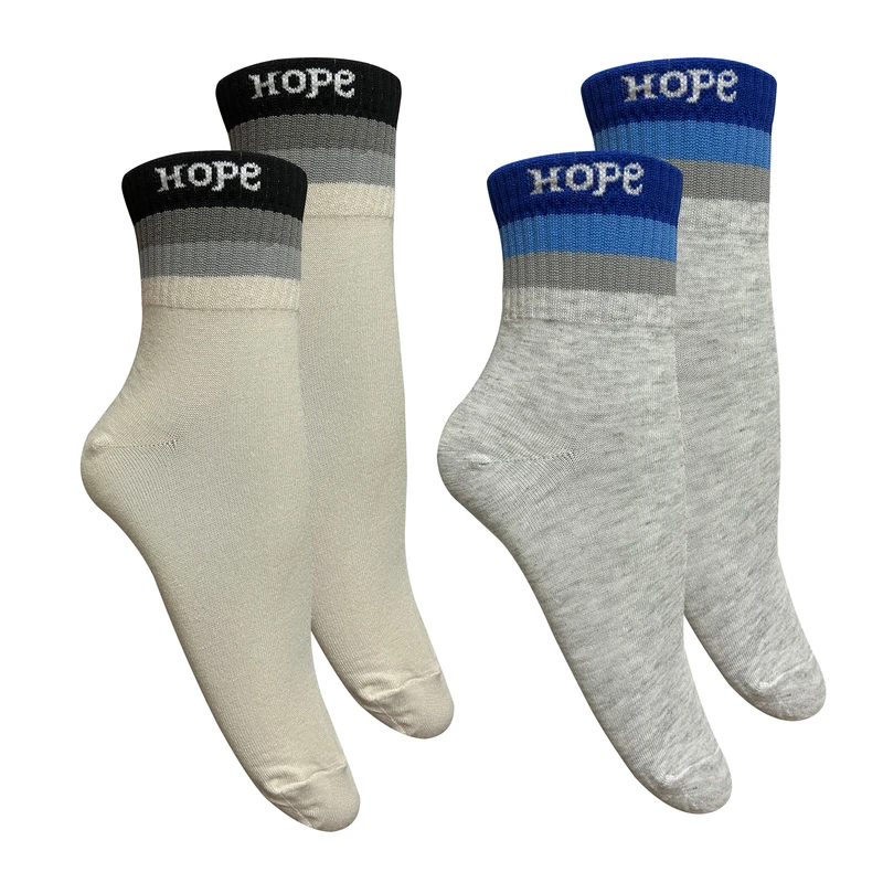 جوراب ساق بلند زنانه تن پوش هنگامه مدل کش اسپرت راه‌راه HOPE بسته 2 عددی