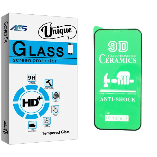 محافظ صفحه نمایش 9D ای اف اس مدل Unique Glass مناسب برای گوشی موبایل اپل iphone 12 / 12 pro