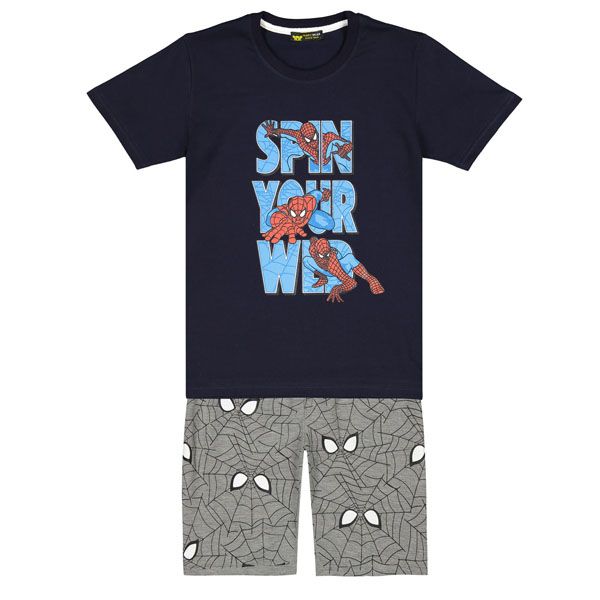 ست تی شرت و شلوارک پسرانه خرس کوچولو مدل اسپایدرمن -  - 1