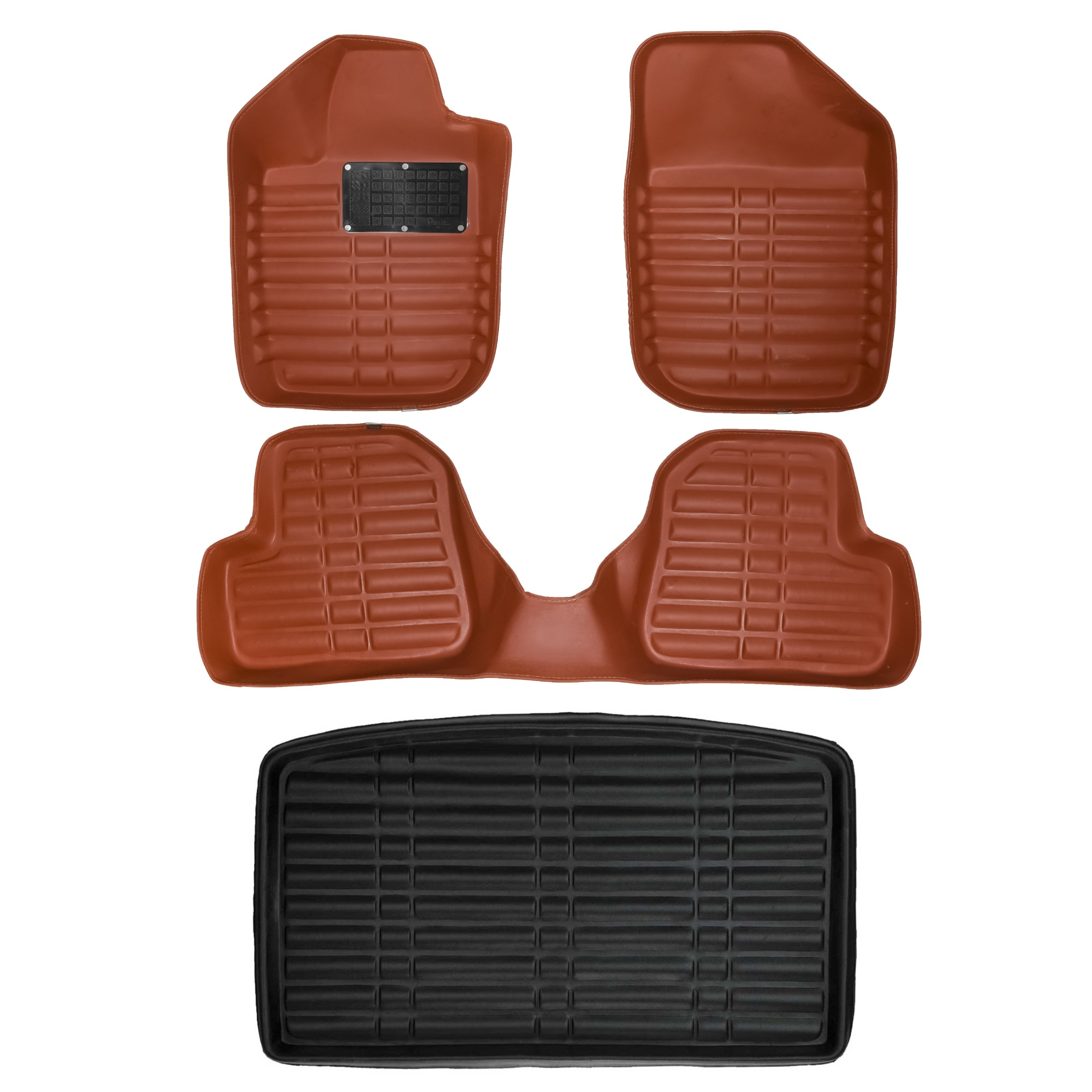 کفپوش سه بعدی خودرو پانیذ مدل CH مناسب برای پژو 207 هاچ بک به همراه کفپوش صندوق عقب