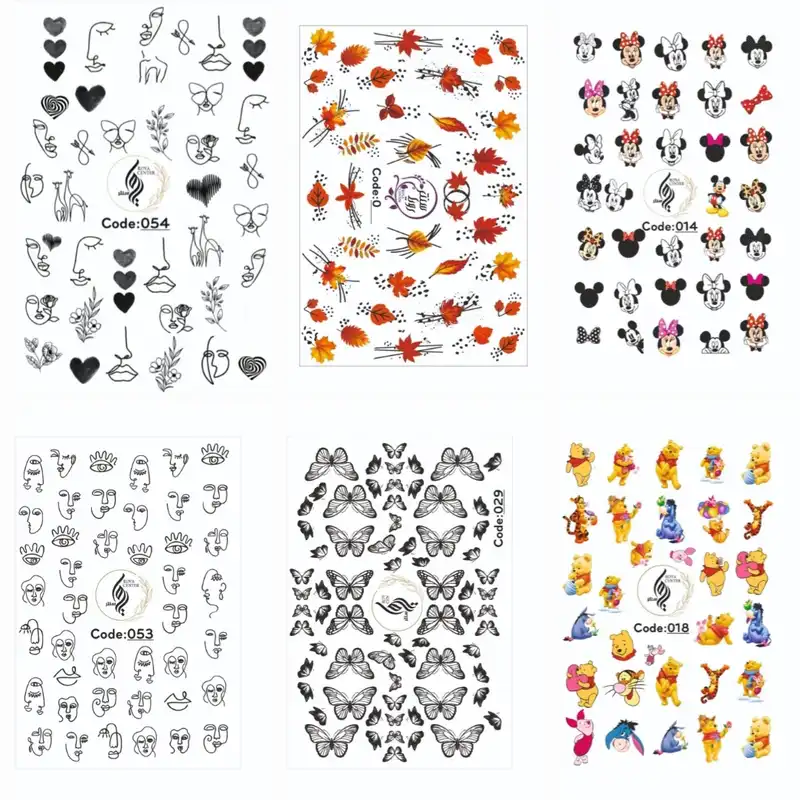 برچسب لنز ناخن رویاسنتر مدل AR 19 مجموعه 6  عددی