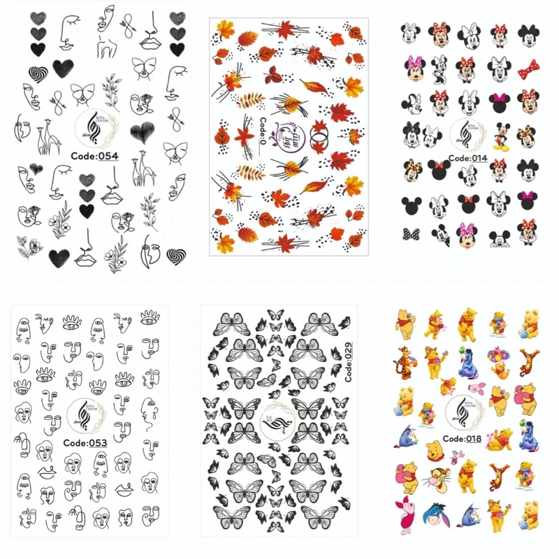 برچسب لنز ناخن رویاسنتر مدل AR 19 مجموعه 6  عددی