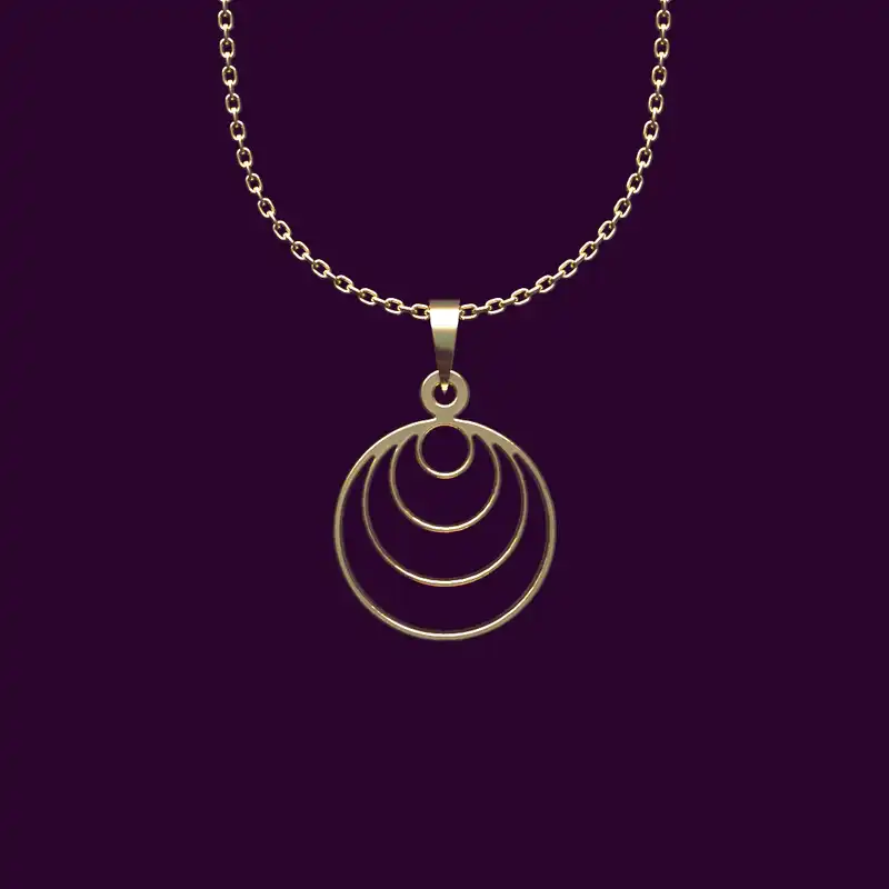 گردنبند طلا 18 عیار زنانه مدوپد مدل دایره کد OO2-1-1048