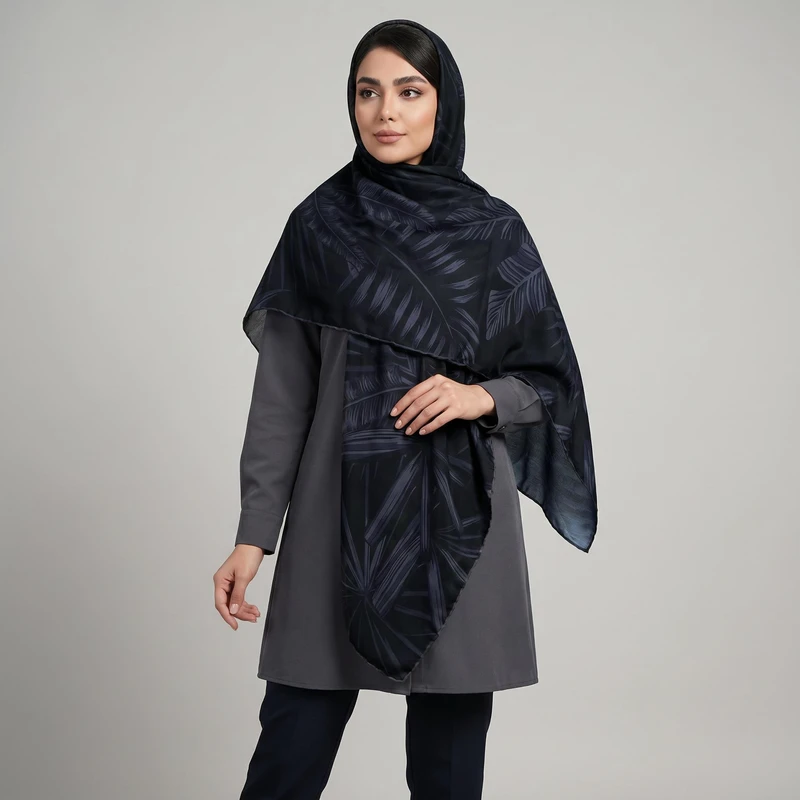 روسری زنانه مدل نخی چهارفصل قواره بزرگ کد 1454