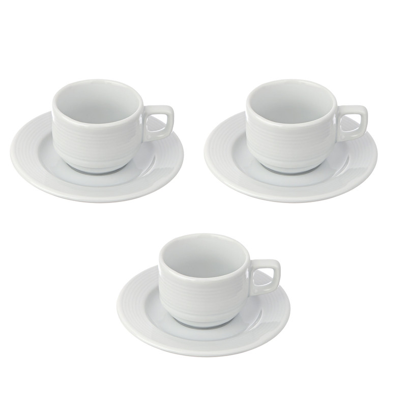 سرویس قهوه خوری 6 پارچه شرکت صنایع چینی تقدیس مدل اسپرسو هتلی رلیف