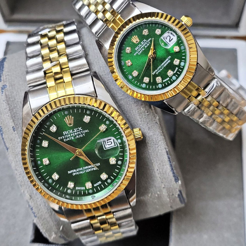 ست ساعت مچی عقربه ای زنانه و مردانه  مدل دیت جاستSs