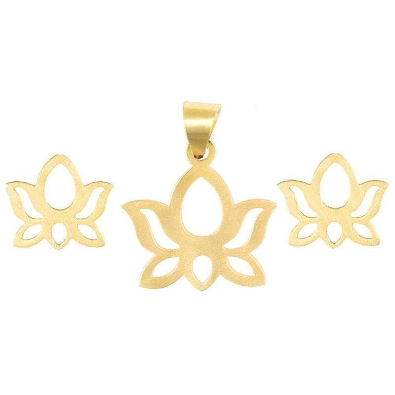 نیم ست طلا 18 عیار زنانه مدل  گل کد GH6347