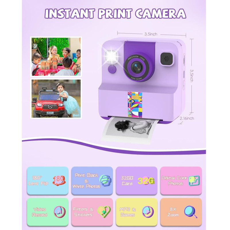 دوربین عکاسی و فیلمبرداری چاپ سریع کودک مدل Print Camera