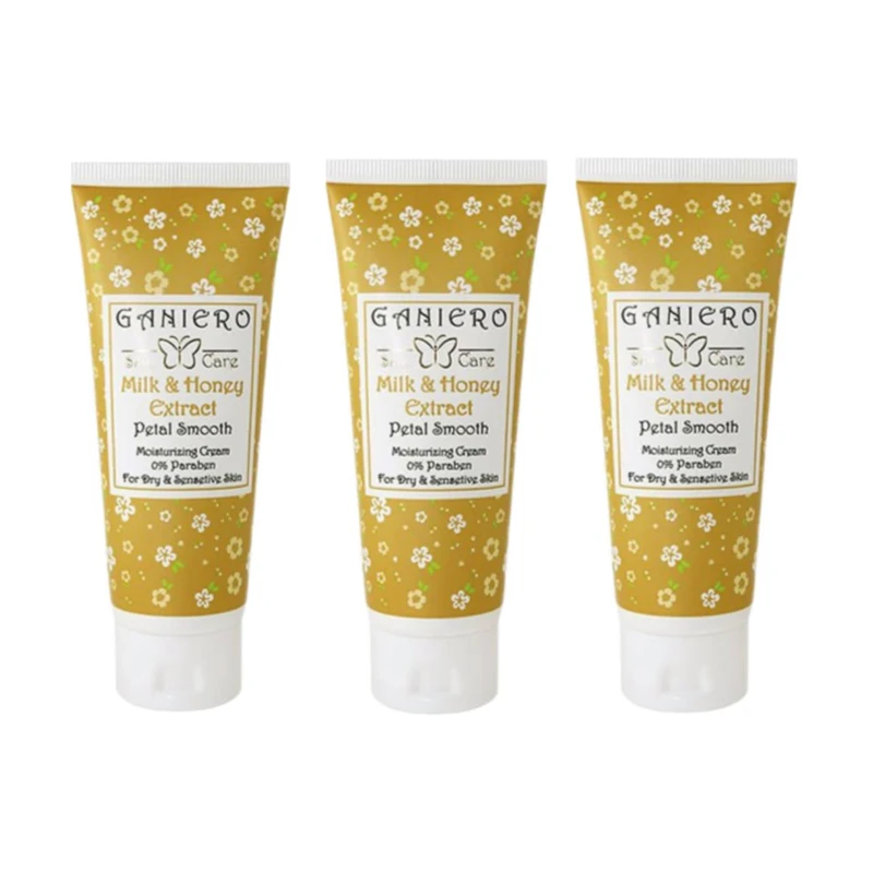 کرم مرطوب کننده دست و صورت گانیرو مدل شیر و عسل مناسب انواع پوست حجم 75 میلی لیتر بسته 3 عددی