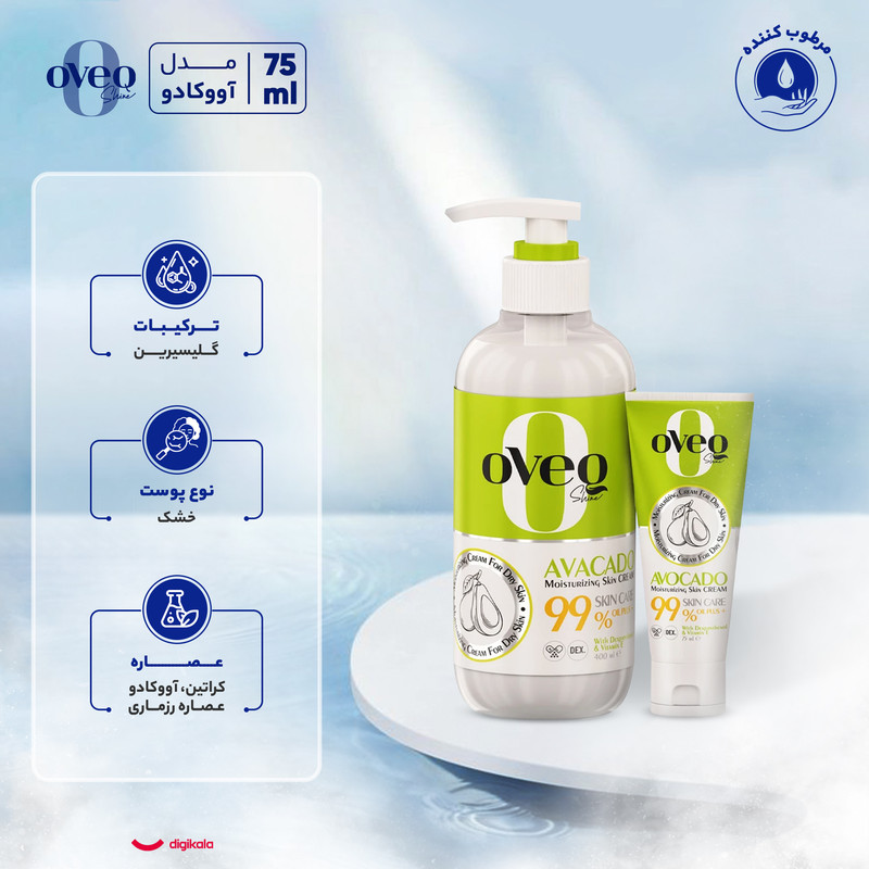 کرم مرطوب‌کننده اوک شاین مدل آووکادو حجم 400 میلی‌لیتر به همراه کرم مرطوب‌کننده اوک شاین کد 03 حجم 75 میلی‌لیتر