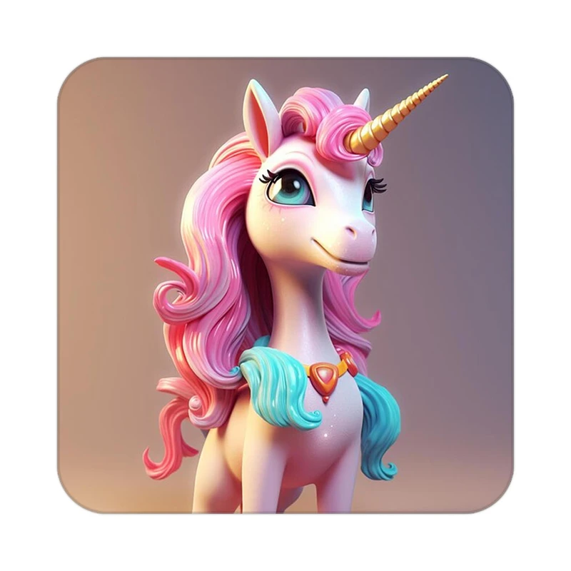 زیر لیوانی کاکتی طرح اسب تک شاخ و یونیکورن مدل mp29079