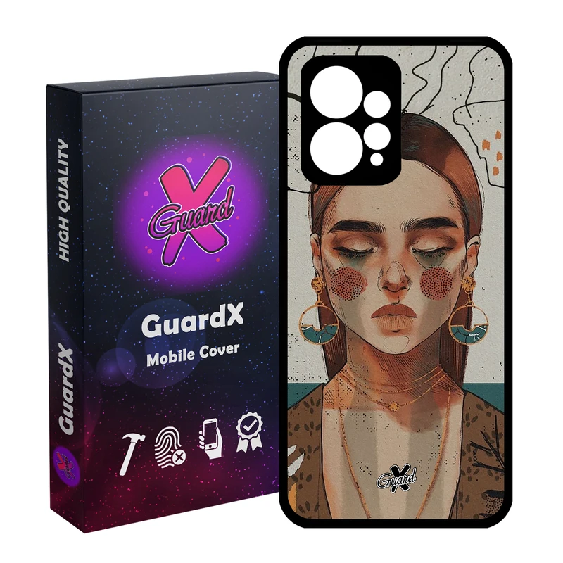 کاور گارد ایکس طرح دختر مدل Glass10318 مناسب برای گوشی موبایل شیائومی Redmi Note 12 4G