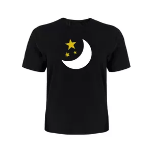تی شرت آستین کوتاه پسرانه مدل ماه و ستاره کد P035 رنگ مشکی