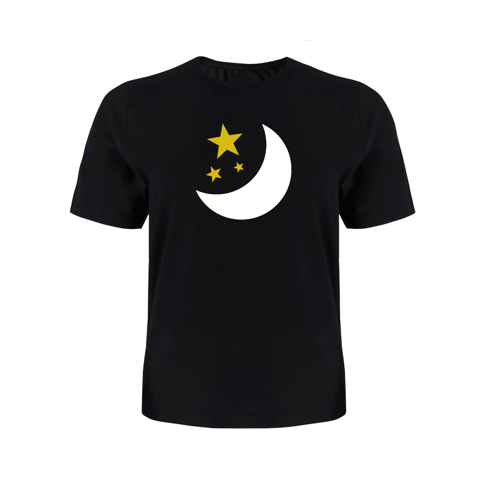 تی شرت آستین کوتاه پسرانه مدل ماه و ستاره کد P035 رنگ مشکی