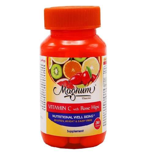 قرص ویتامین سی و رزهیپ مگنوم ویتامینز بسته 30 عددی