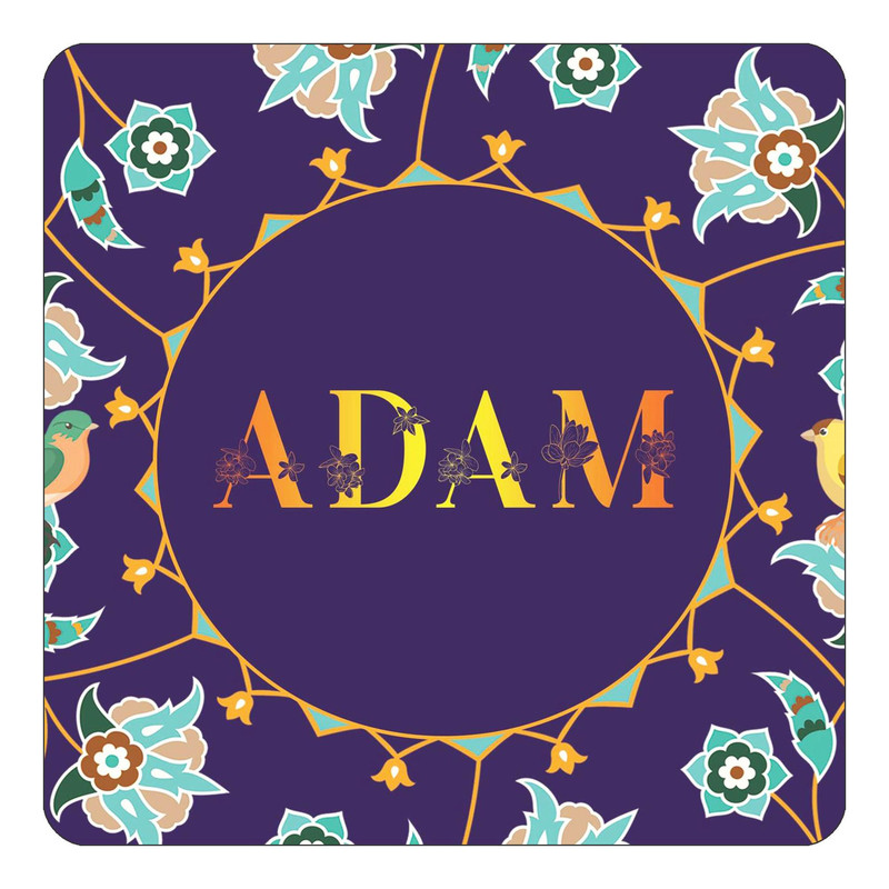 مگنت کاکتی طرح اسم آدام adam مدل گل و بلبل کد mg10791