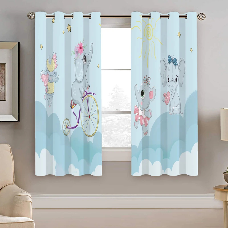 پرده نیروانا طرح فیل کودک مدل مخمل کد 5247 سایز 140×200 سانتی متر