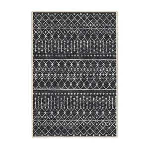 فرش ماشینی 1000 شانه اورکوم زمینه و حاشیه مشکی طرح مینیمال سما کد OR.1126.04