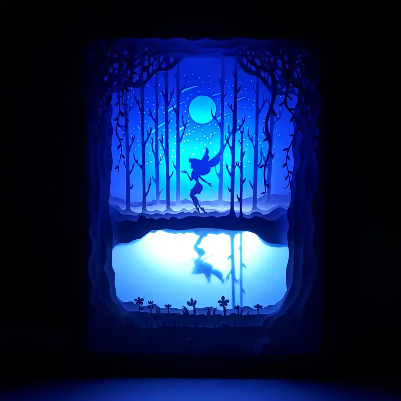 چراغ خواب مدل نایت باکس سه بعدی طرح شب مهتابی کد SD42