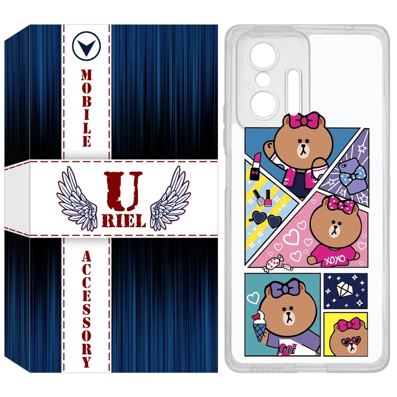 کاور یوریل مدل Clear کد 13 طرح Brown مناسب برای گوشی موبایل شیائومی 11T / 11T Pro