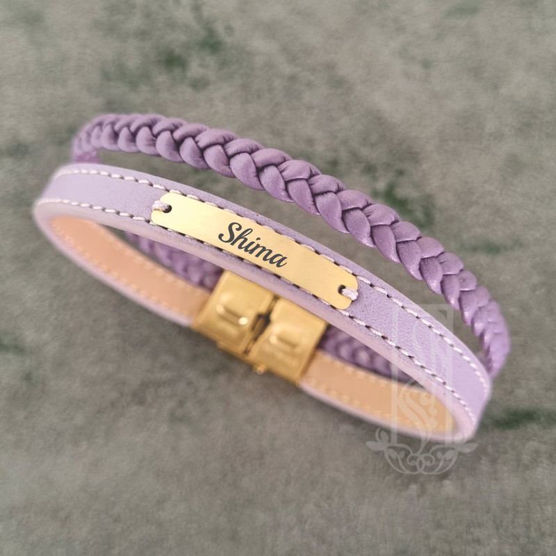 دستبند طلا 18 عیار زنانه لیردا مدل اسم شیما