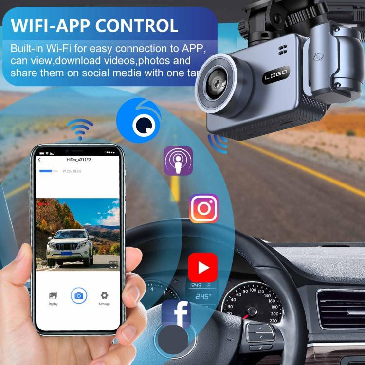 دوربین ثبت وقایع خودرو بلک باکس مدل CDR509-4K+WiFi به همراه دوربین عقب