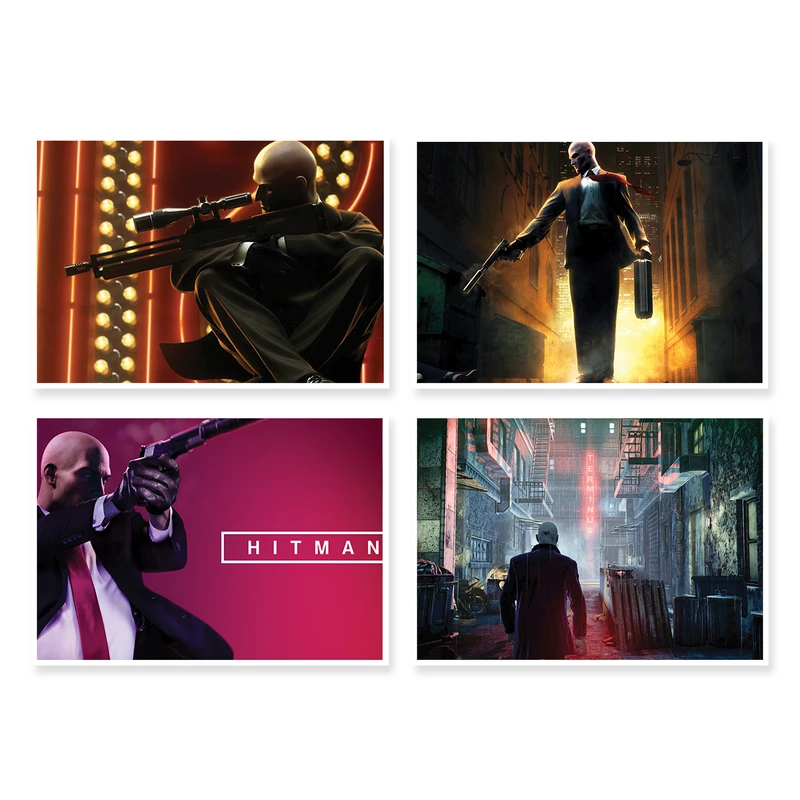 پوستر طرح بازی هیتمن کد A-1692 مجموعه 4 عددی