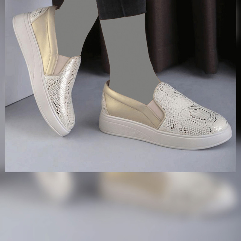 کفش روزمره زنانه پاتن چرم آفتاب مدل KM02