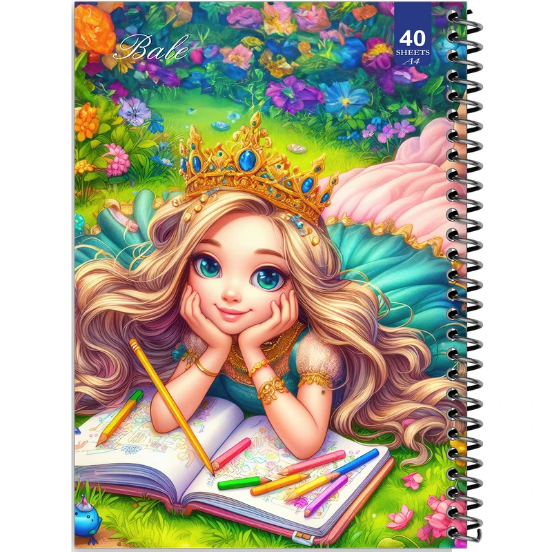 دفتر نقاشی 40 برگ انتشارات بله طرح دخترانه کد A4-K134