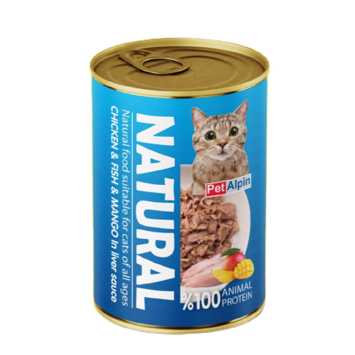 کنسرو گربه پت آلپین مدل نچرال مرغ و انبه وزن 380 گرم
