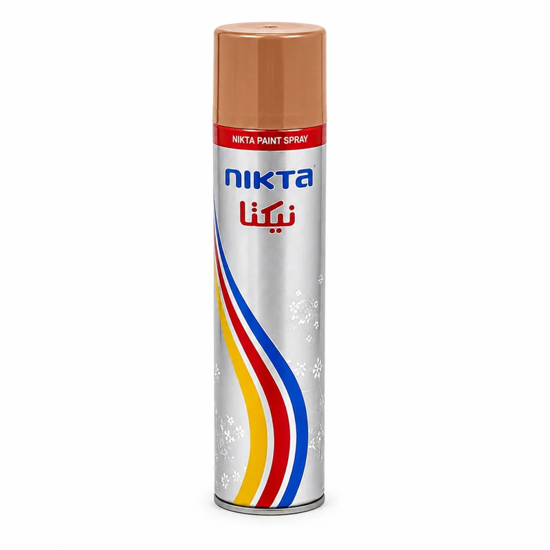 اسپری رنگ قهوه‌ای فندقی براق نیکتا مدل Paint Spray حجم300 میلی‌لیتر